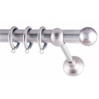 Κουρτινόξυλο Bilia Φ25 Νίκελ Ματ με Νίκελ Ματ Εξαρτήματα