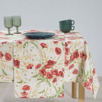 Καρέ Σύμμεικτο Βαμβάκι με Φλοράλ Σχέδιο 5259