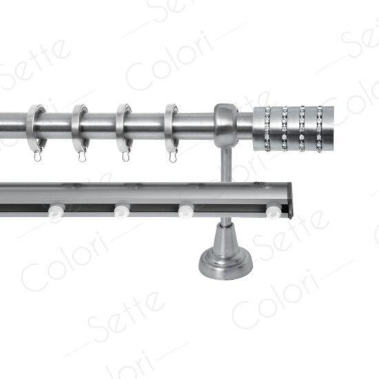 Κουρτινόξυλο Διπλό με Σιδηρόδρομο Σειρά Α Νο 7 Φ25 Νίκελ Ματ