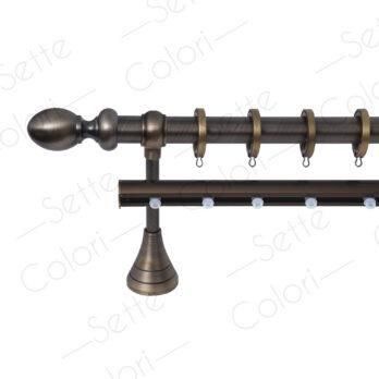 Κουρτινόξυλο Διπλό με Σιδηρόδρομο Σειρά Α Νο 6 Φ25 Οξειδέ