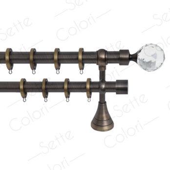 Κουρτινόξυλο Διπλό με Σωλήνα Σειρά Α Νο 9 Φ25 Οξειδέ / Κρύσταλλο