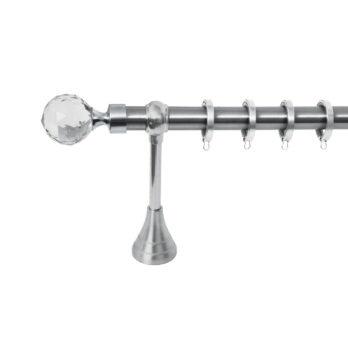 Κουρτινόξυλο Σειρά Α Νο 9 Φ25 Νίκελ Ματ / Κρύσταλλο