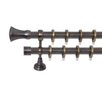 Κουρτινόξυλο Διπλό με Σωλήνα Σειρά Β Νο 3 Φ25 Οξειδέ