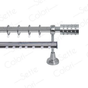 Κουρτινόξυλο Διπλό με Σιδηρόδρομο Σειρά Γ Νο 7 Φ25 Νίκελ Ματ